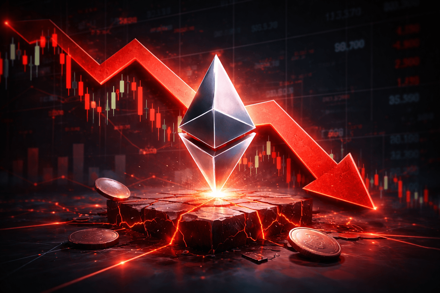 イーサリアムが2,200ドル割れ、24時間で1.83%下落