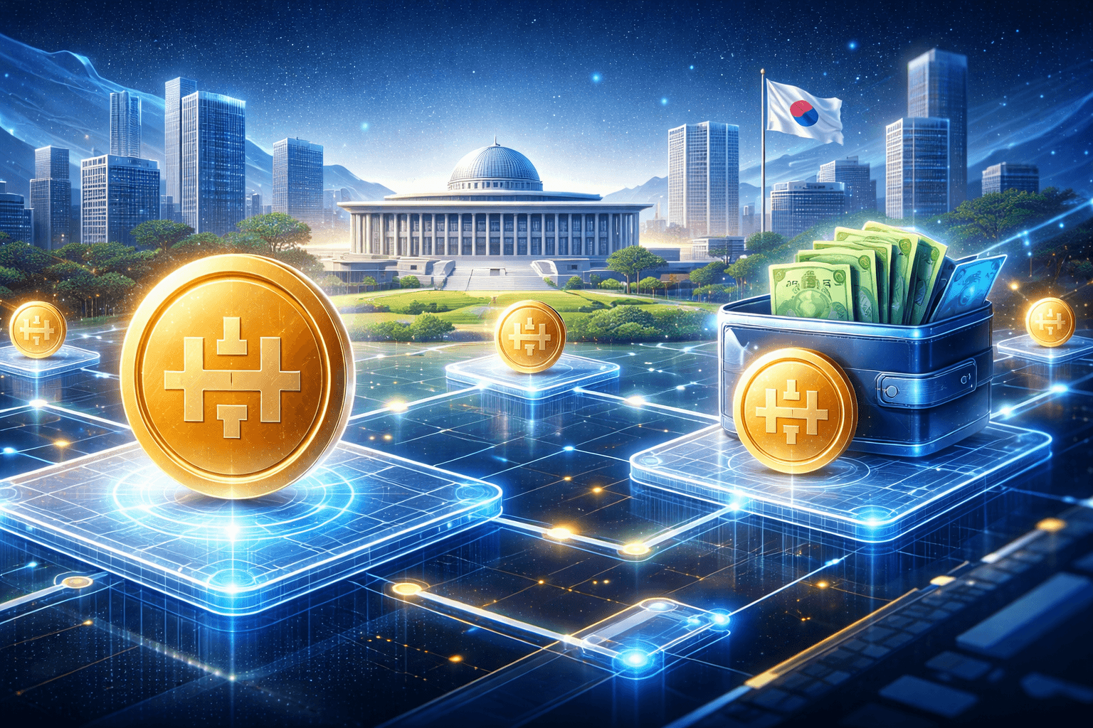 韓国、政府支出の支払い向けにブロックチェーン預金トークンを試験導入へ