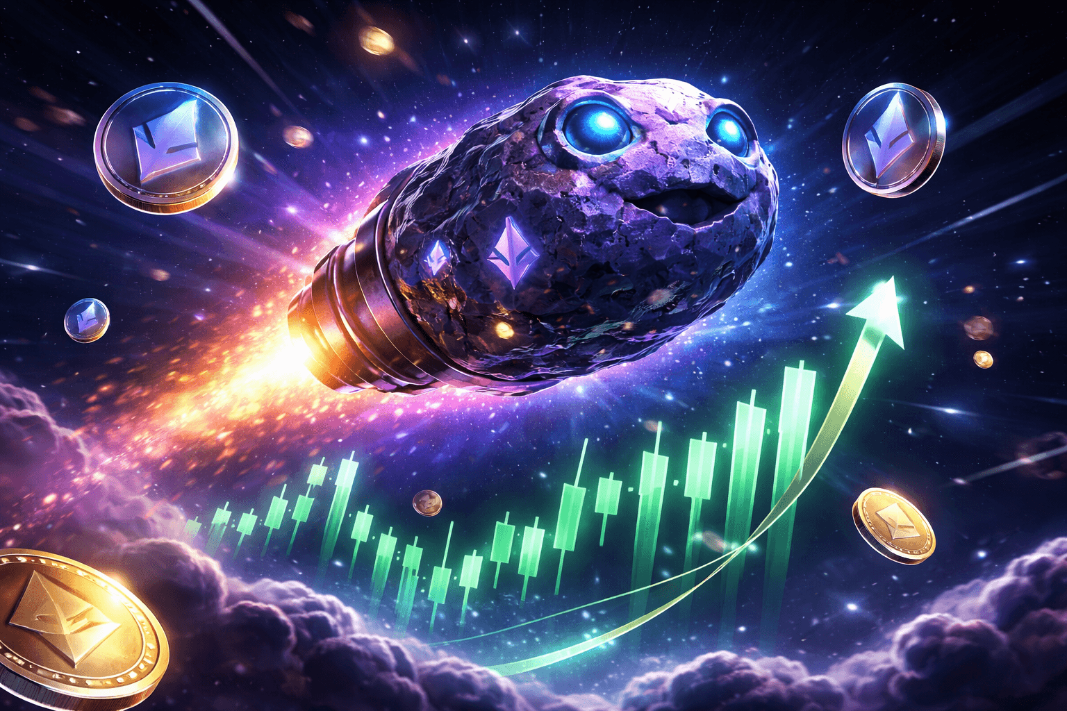 Ethereum上のASTEROID、1日で900%上昇後に時価総額$170 millionを突破