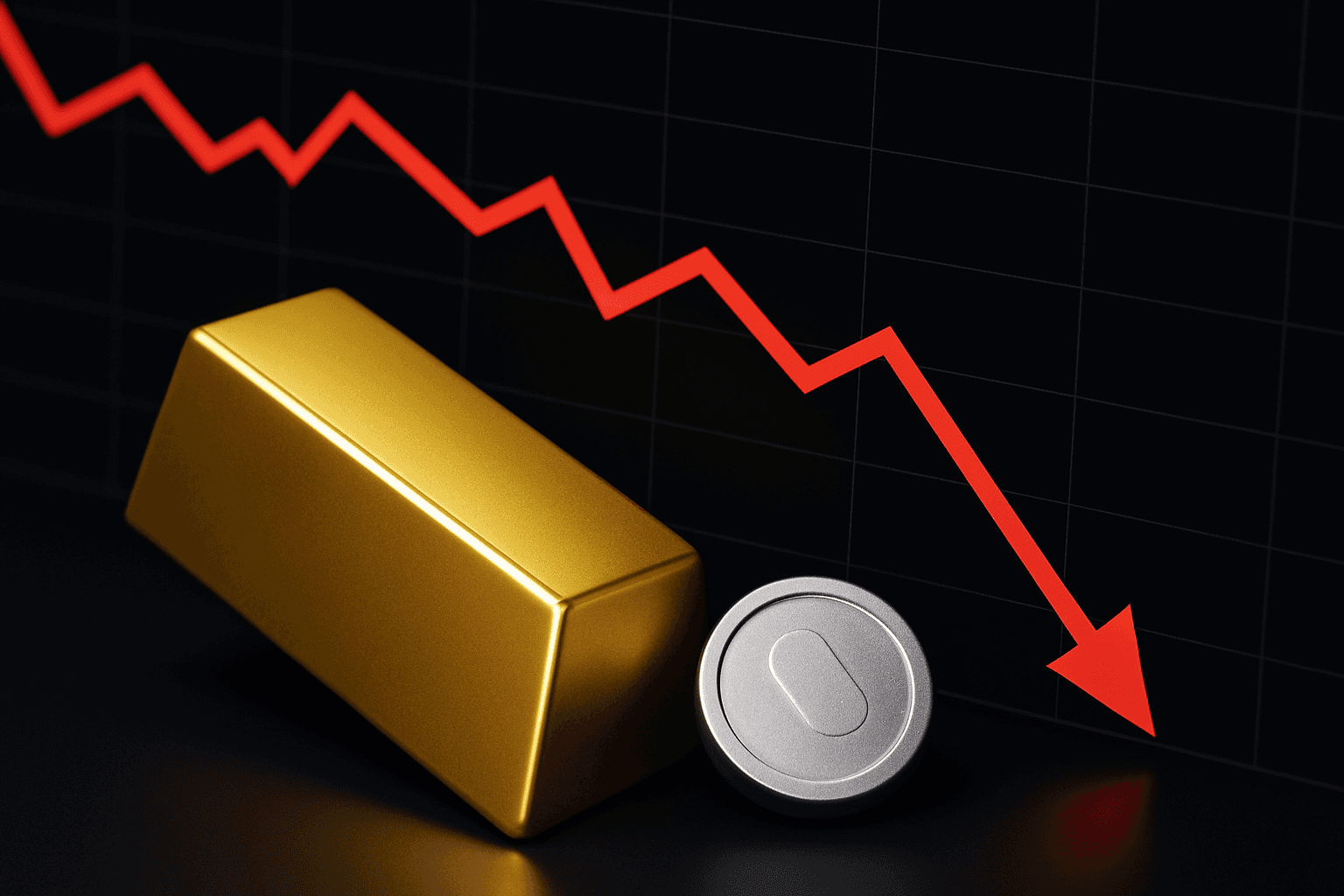 Spot gold falls below $4,400 an ounce, silver drops 4% intraday