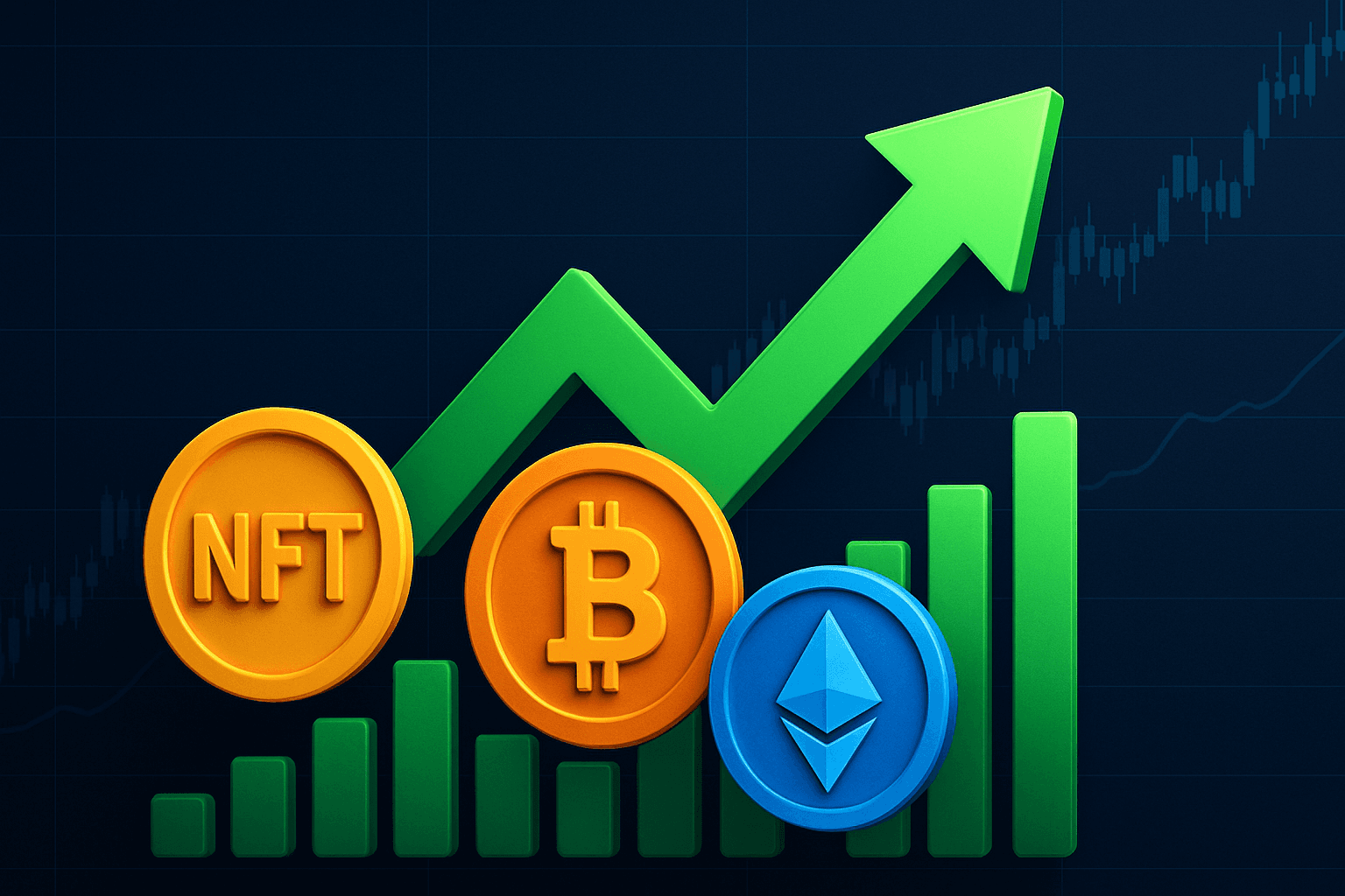 NFTs lead crypto rebound as Bitcoin tops $64,000 and Ether rises above $1,700
