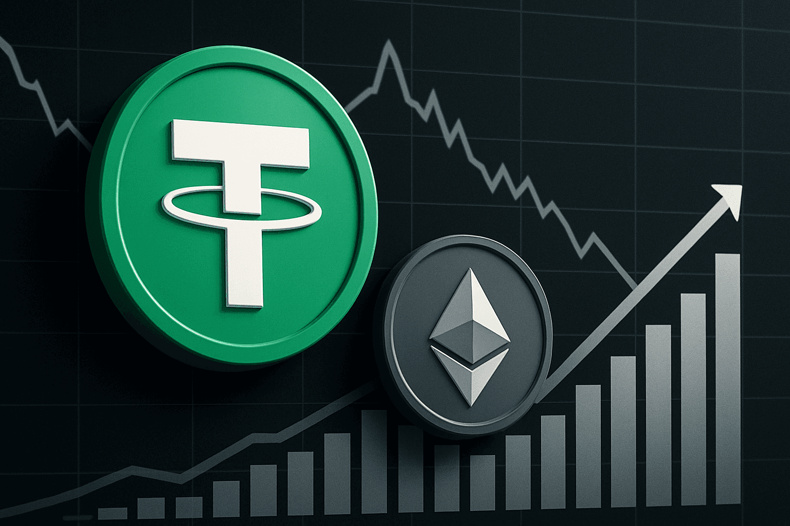 テザー（USDT）、時価総額で一時イーサリアム上回る