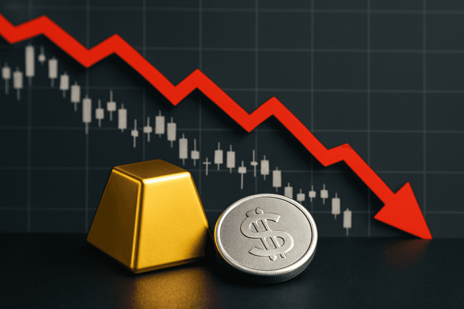 Spot gold falls more than 1%, silver drops 3.47% intraday