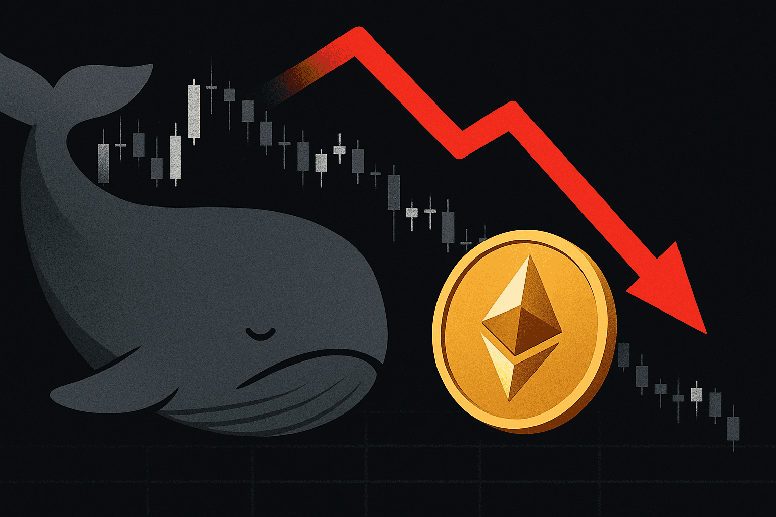 クジラが2468 ETHを平均1572ドルで売却、433万ドルの損失