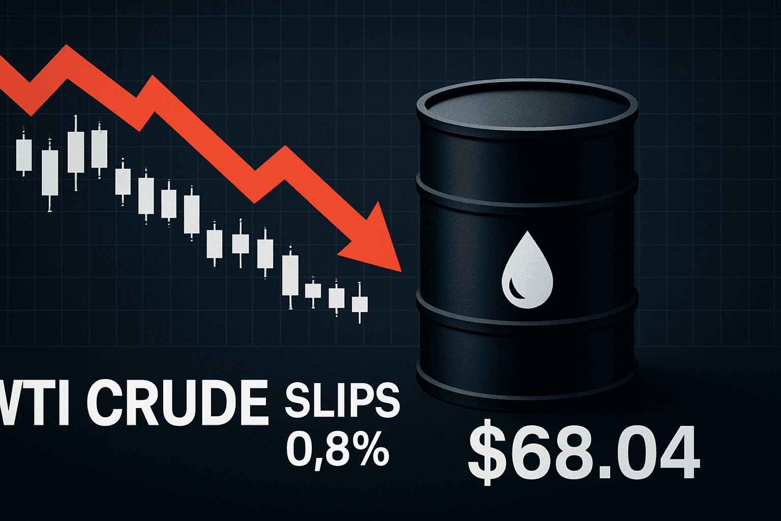 WTI crude slips 0.8% to $68.04 as supply rises and tensions ease