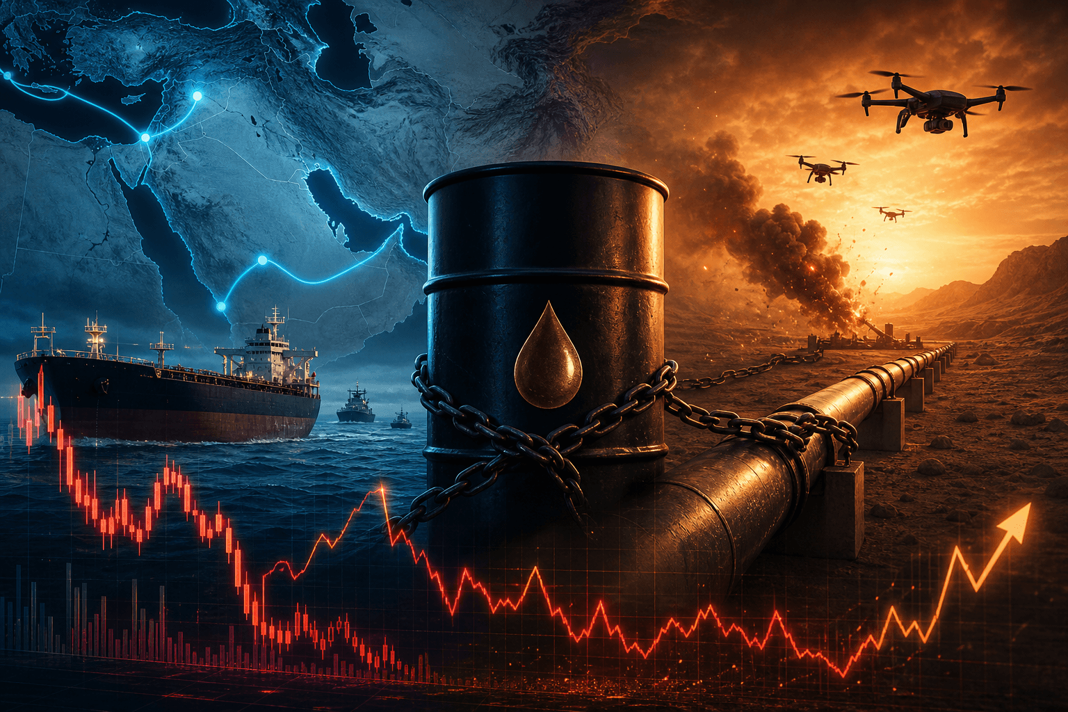 Projectile strikes Strait of Hormuz vessel as oil flows fall 90%