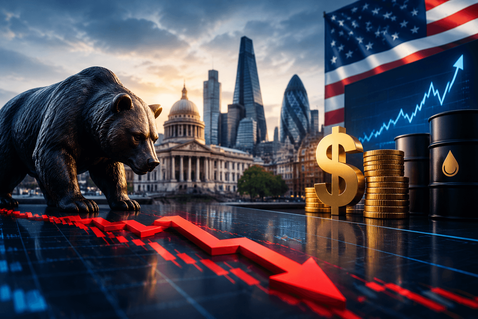 FTSE 100 ends 0.5% lower as Treasury yields rise and dollar firms