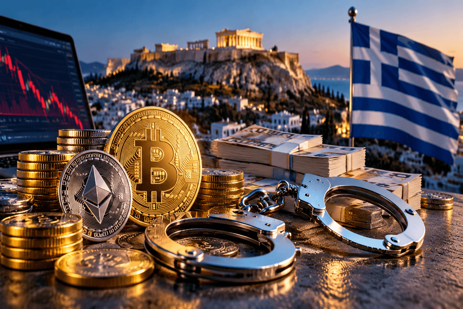 Greek police arrest 17 in crypto investment scam, including nine soldiers