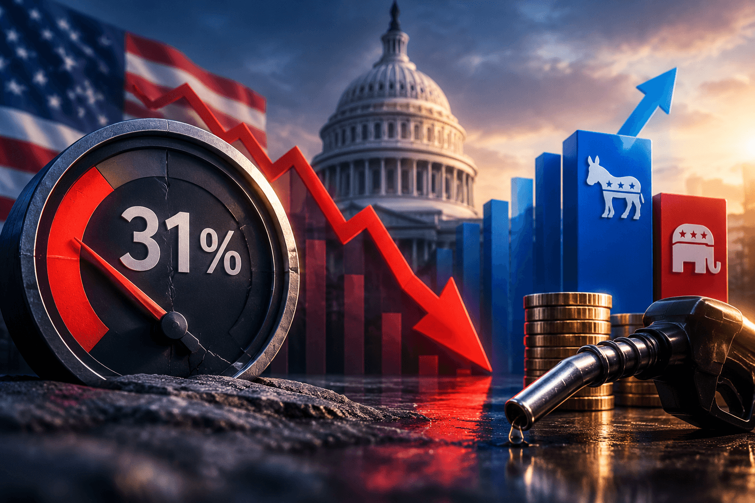 Trump approval falls to record-low 31% as Democrats lead generic ballot by 12 points