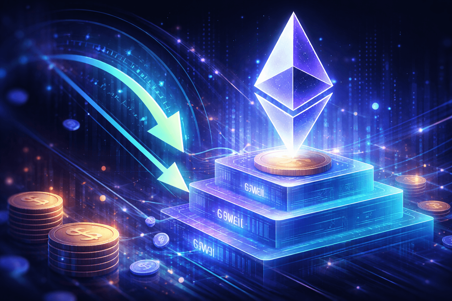 Ethereum Gas Prices Fall to Record Low of 0.033 Gwei