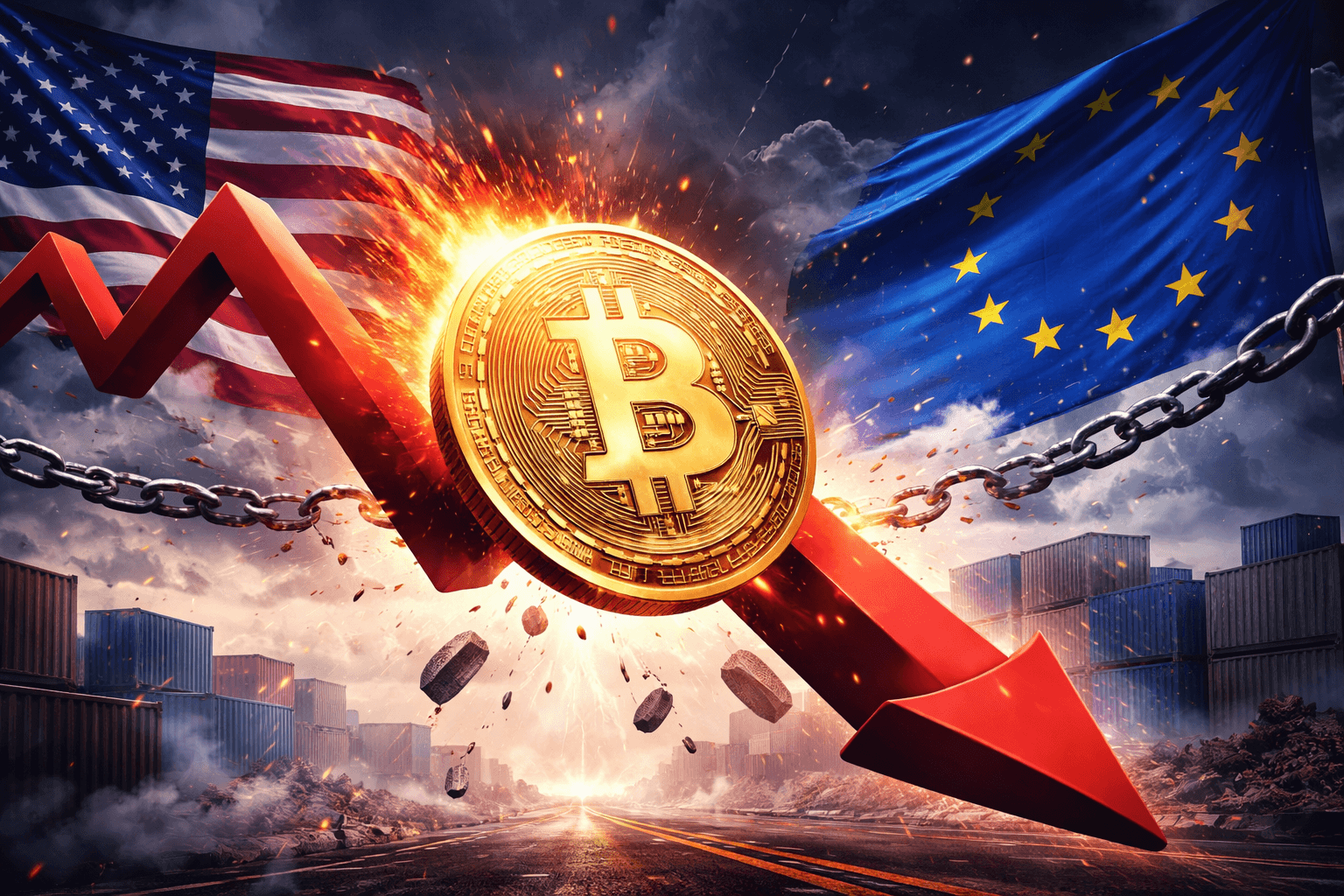 Bitcoin Drops $2,000 Amid Renewed US-EU Trade Tensions