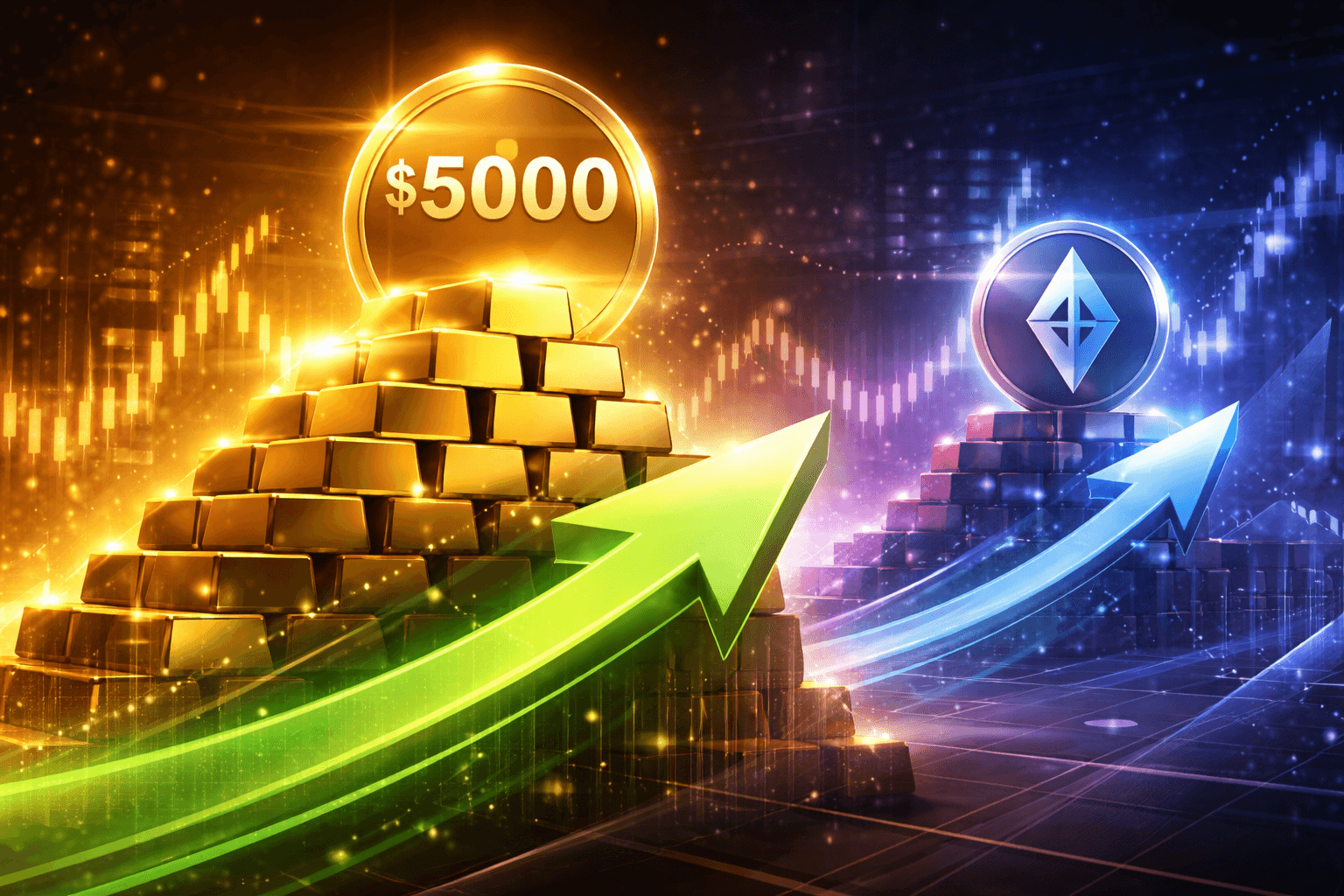 Polymarket Bets Show 80% Odds for Gold to Reach $5,000 Before Ethereum by June 2026