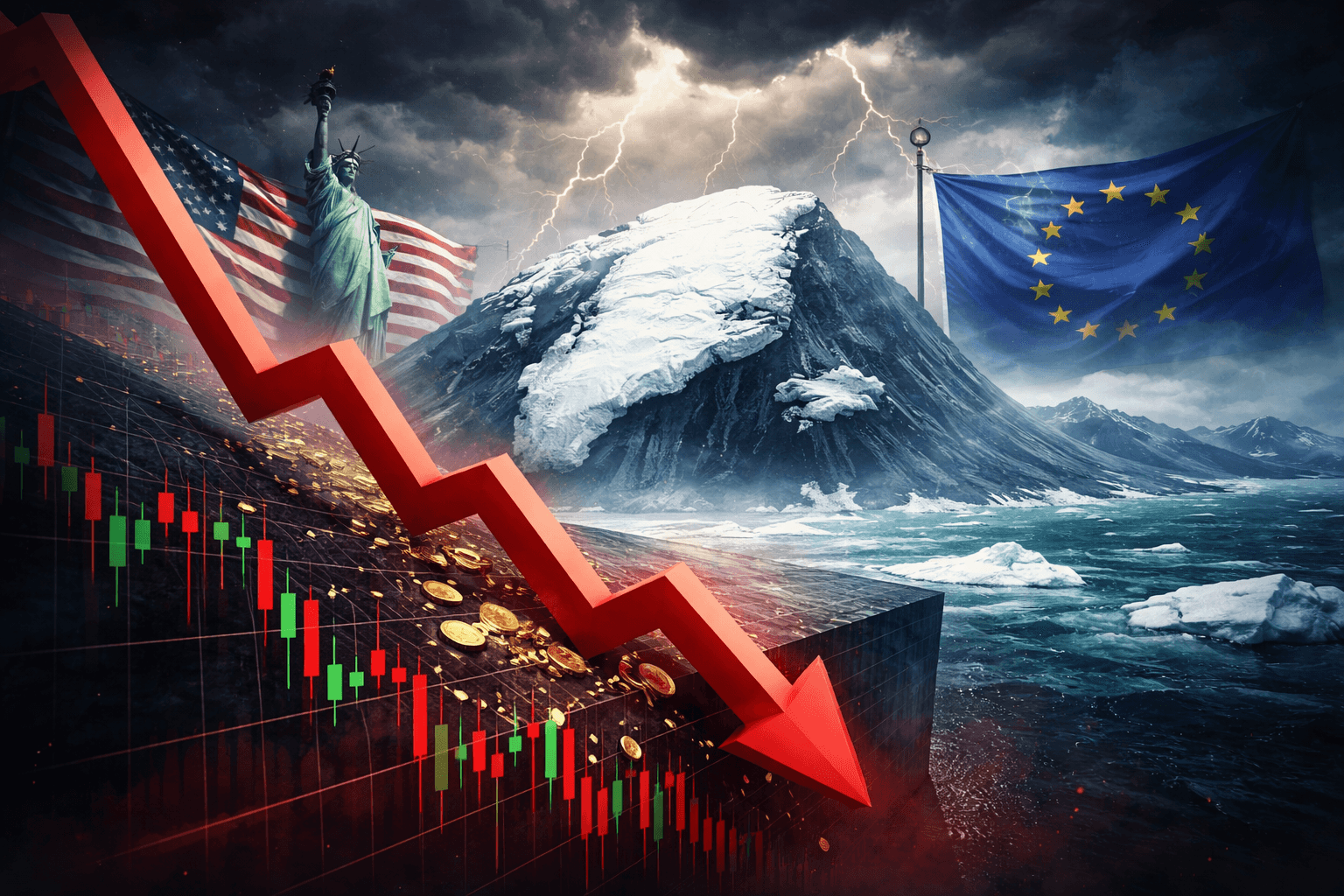 U.S. Stocks Fall as Trade-War Tensions with Europe Escalate Over Greenland