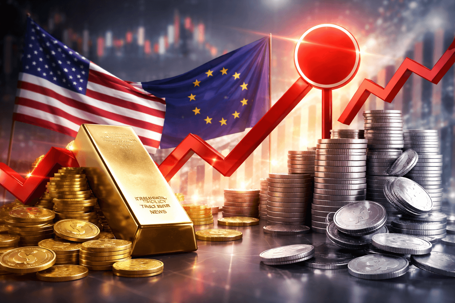 Gold and Silver Prices Drop as President Trump Halts New EU Tariffs