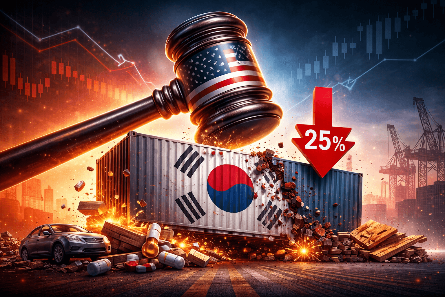 President Trump Imposes 25% Tariffs on South Korean Goods Over Trade Deal Delay