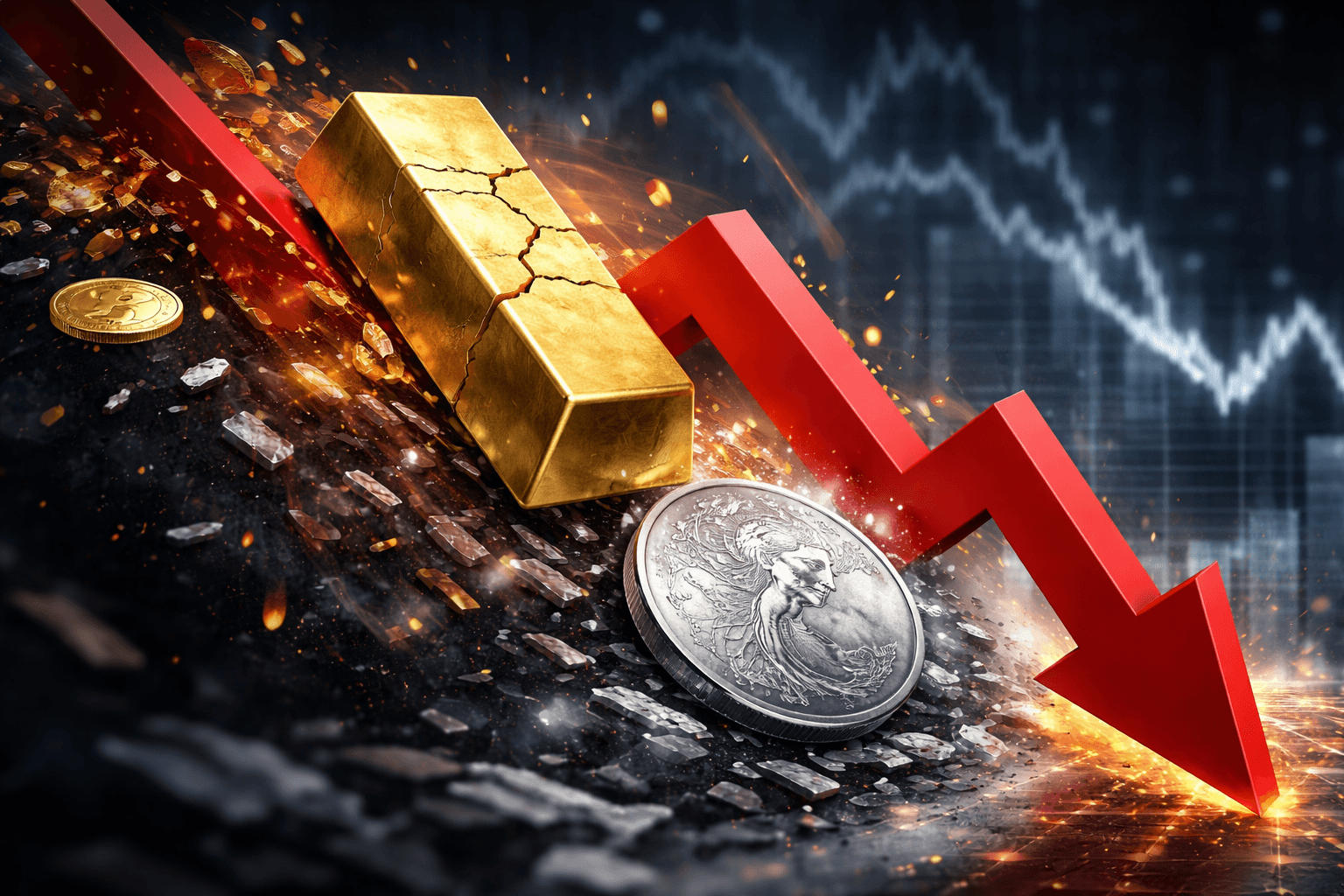 Spot Gold and Silver Prices Suffer Historic Losses, Marking Sharpest Declines in Decades