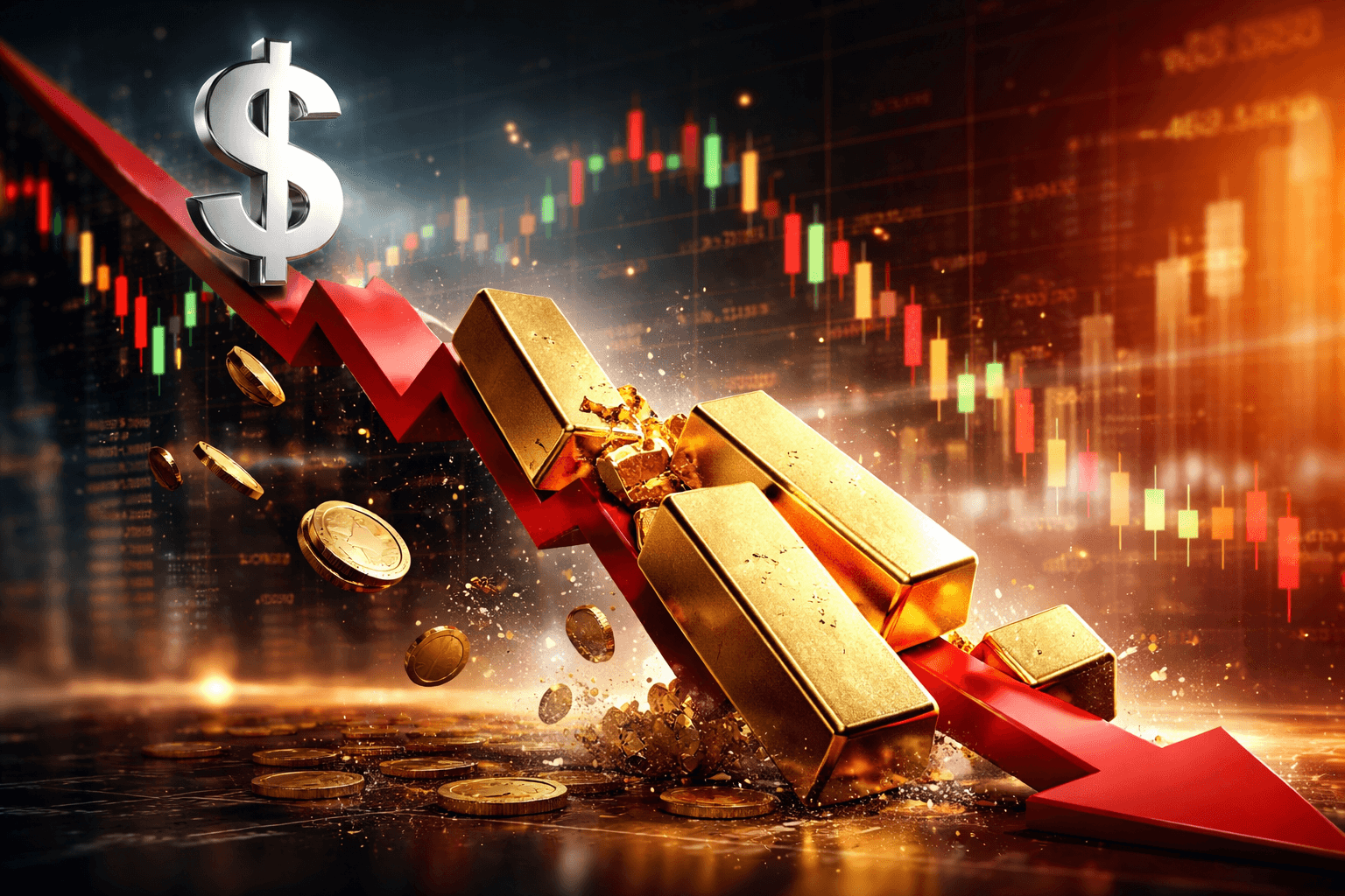 Gold Drops Over $100 Amid Dollar Rebound and Stock Market Sell-Off