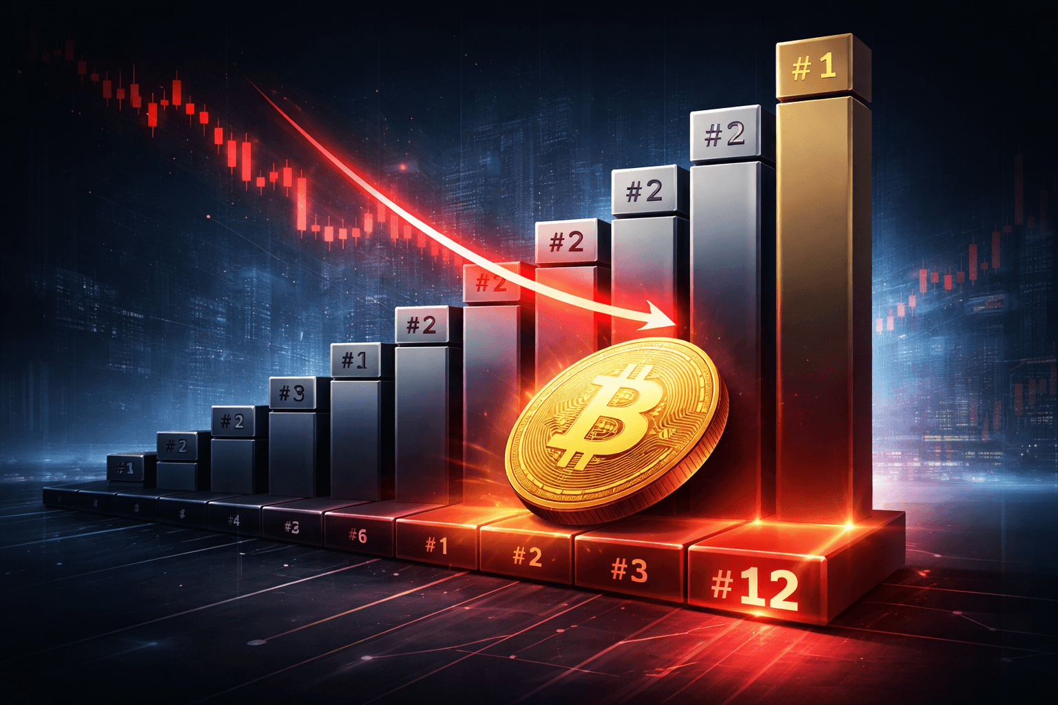 Bitcoin Falls to 14th in Global Market Cap Rankings Amid Dollar Rally Selloff