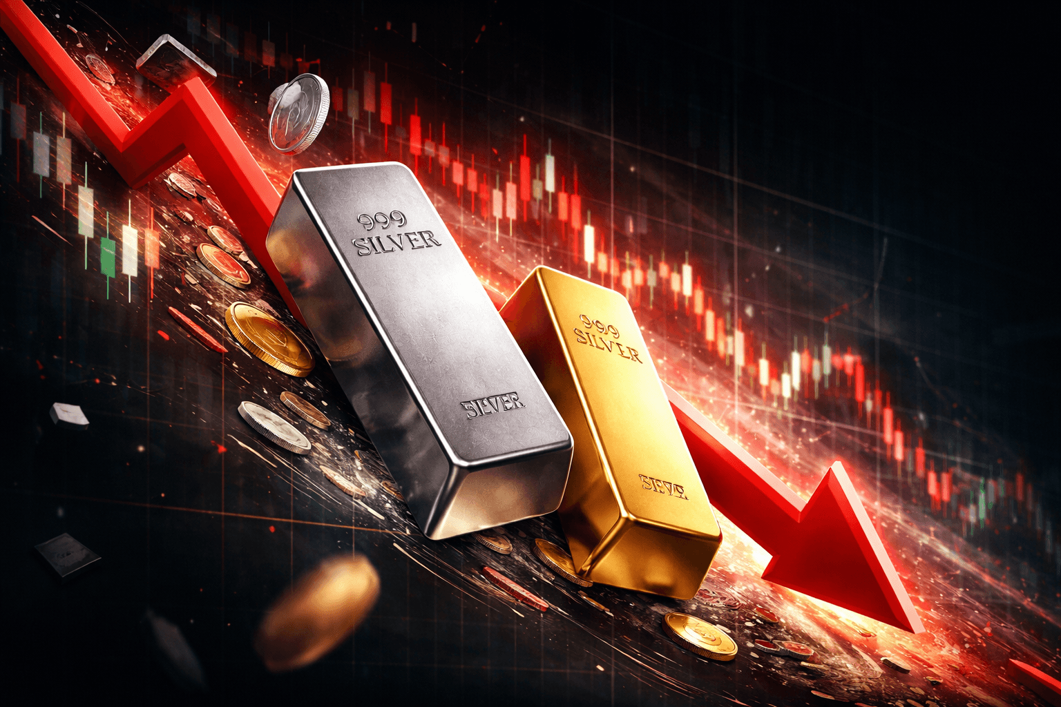Silver Prices Plunge Over 10% as Gold Drops More Than 5%