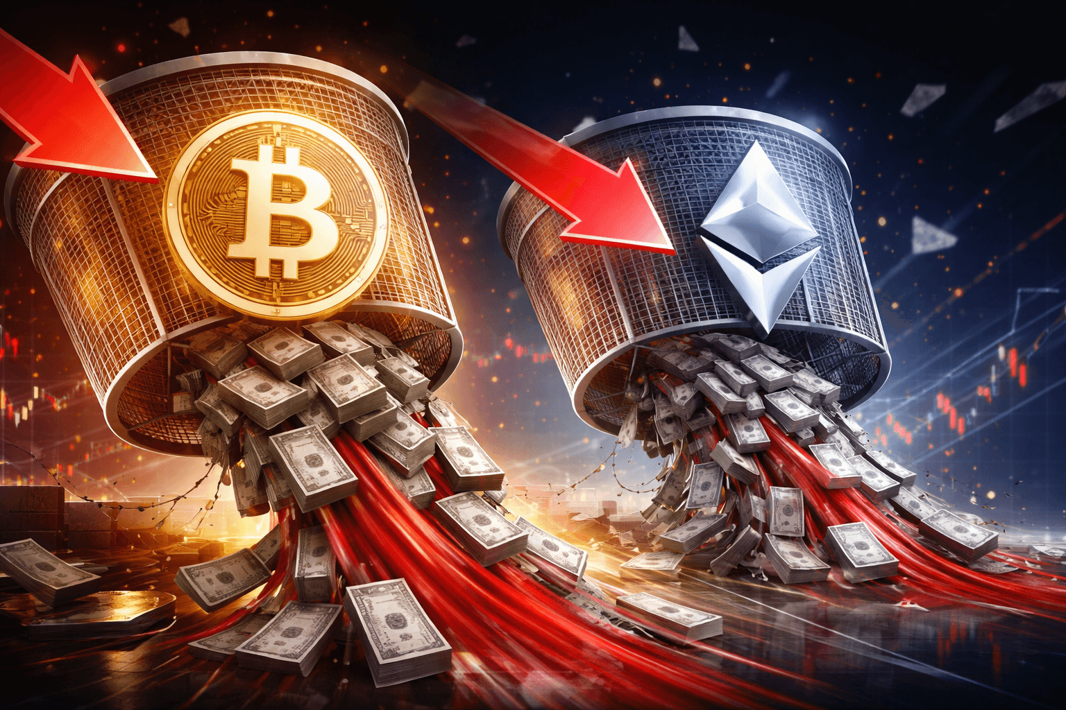 Crypto ETFs Log $1.8 Billion Weekly Outflows Amid Volatile Trading