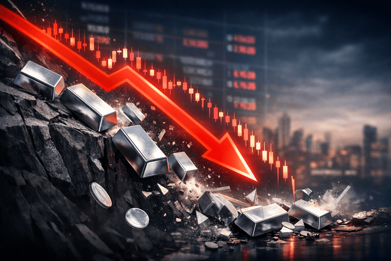 Spot Silver Falls More Than 15% to $71.5, Erasing Monthly Gains