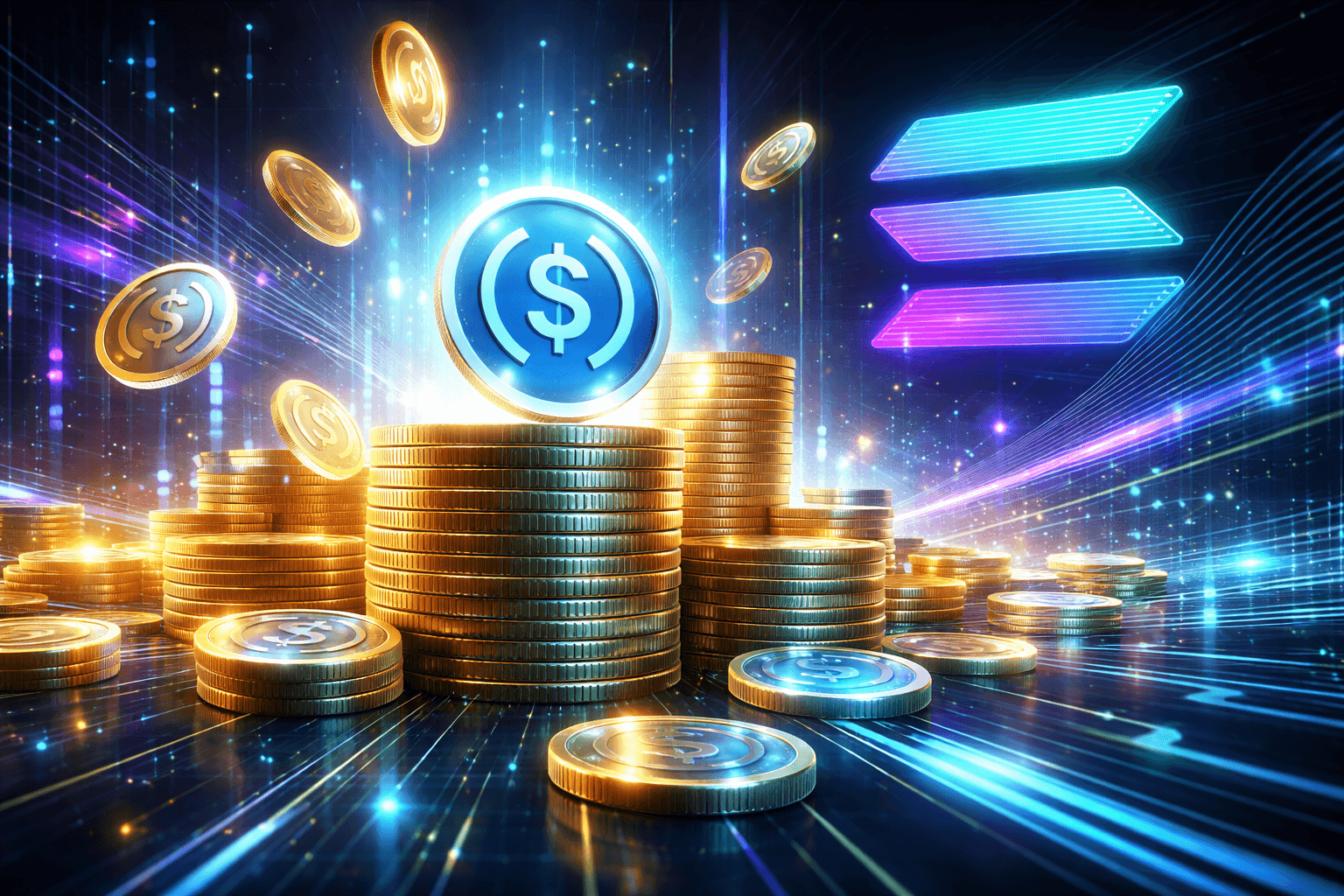 Circle (USDC issuer) mints 750 million USDC (U.S. dollar-pegged stablecoin) on Solana (high-throughput blockchain)