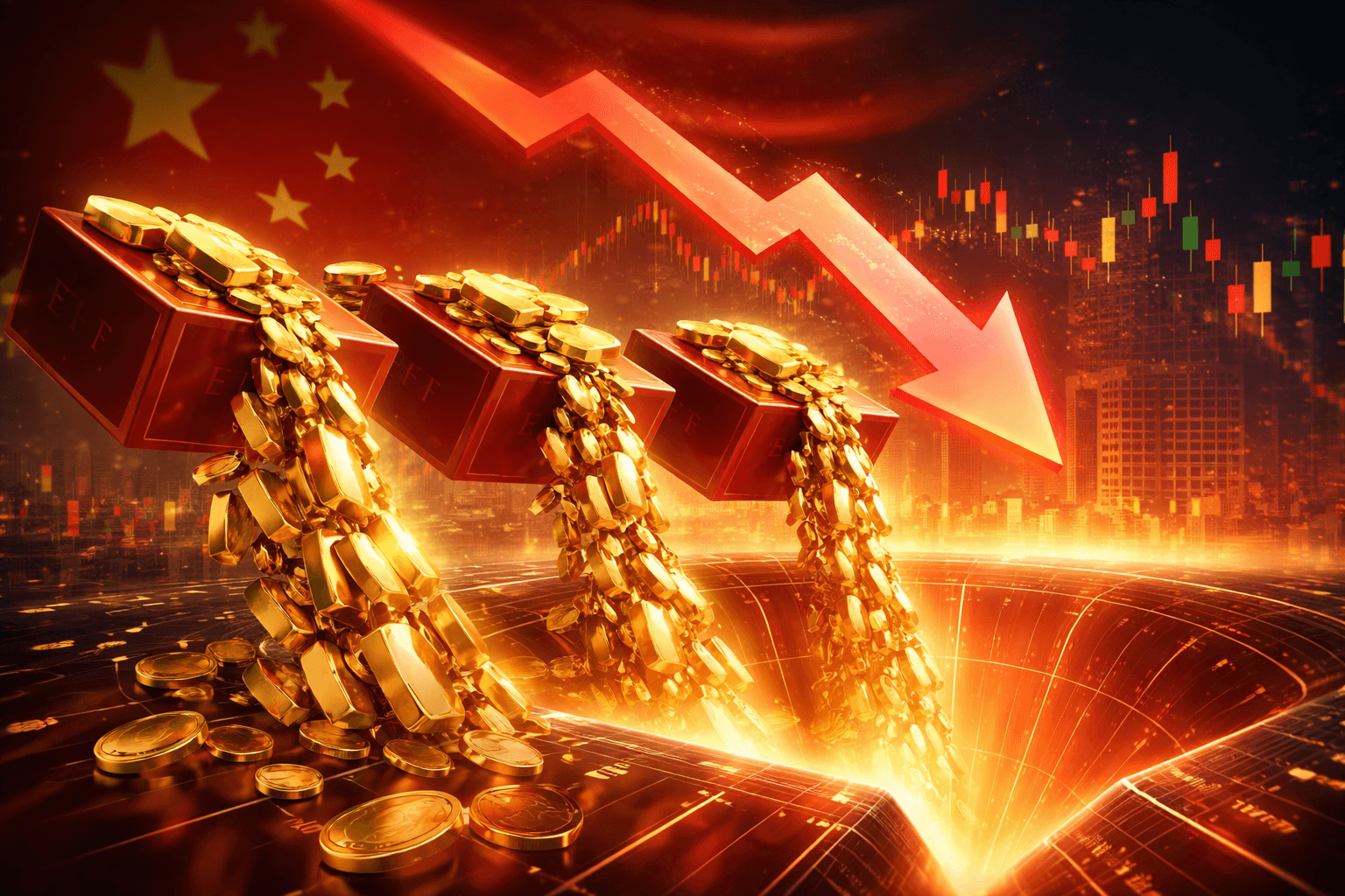 China’s Four Largest Gold-Backed ETFs See Record $980 Million Daily Outflows