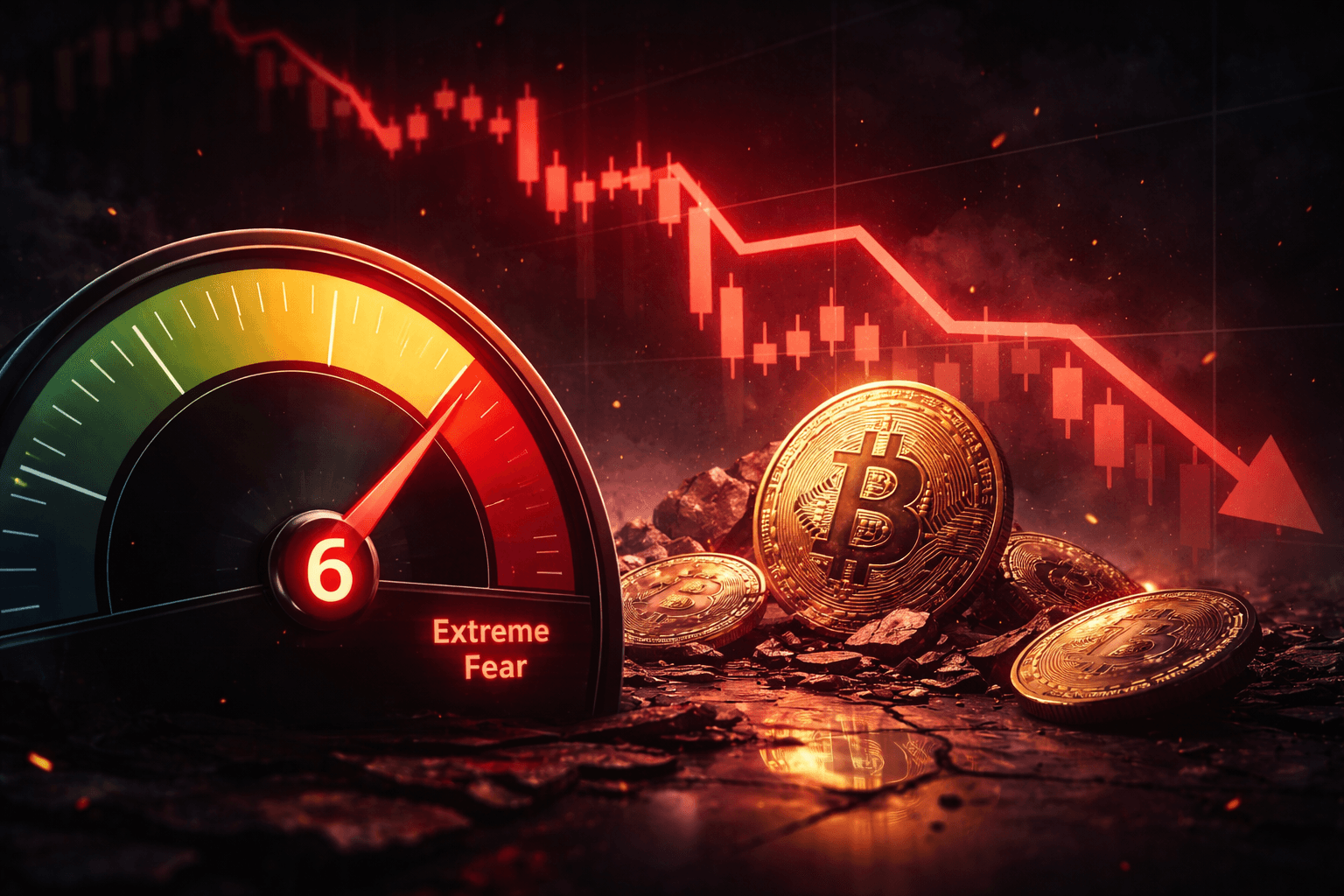 Crypto Market Sentiment Falls to Extreme Fear Level of 6