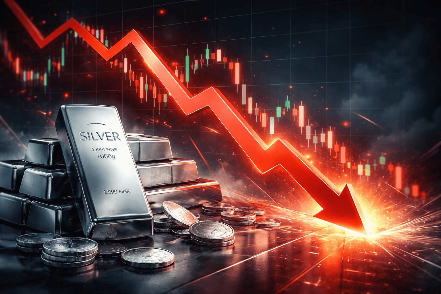 Spot Silver Plunges Over 10% to $75.47 Per Ounce