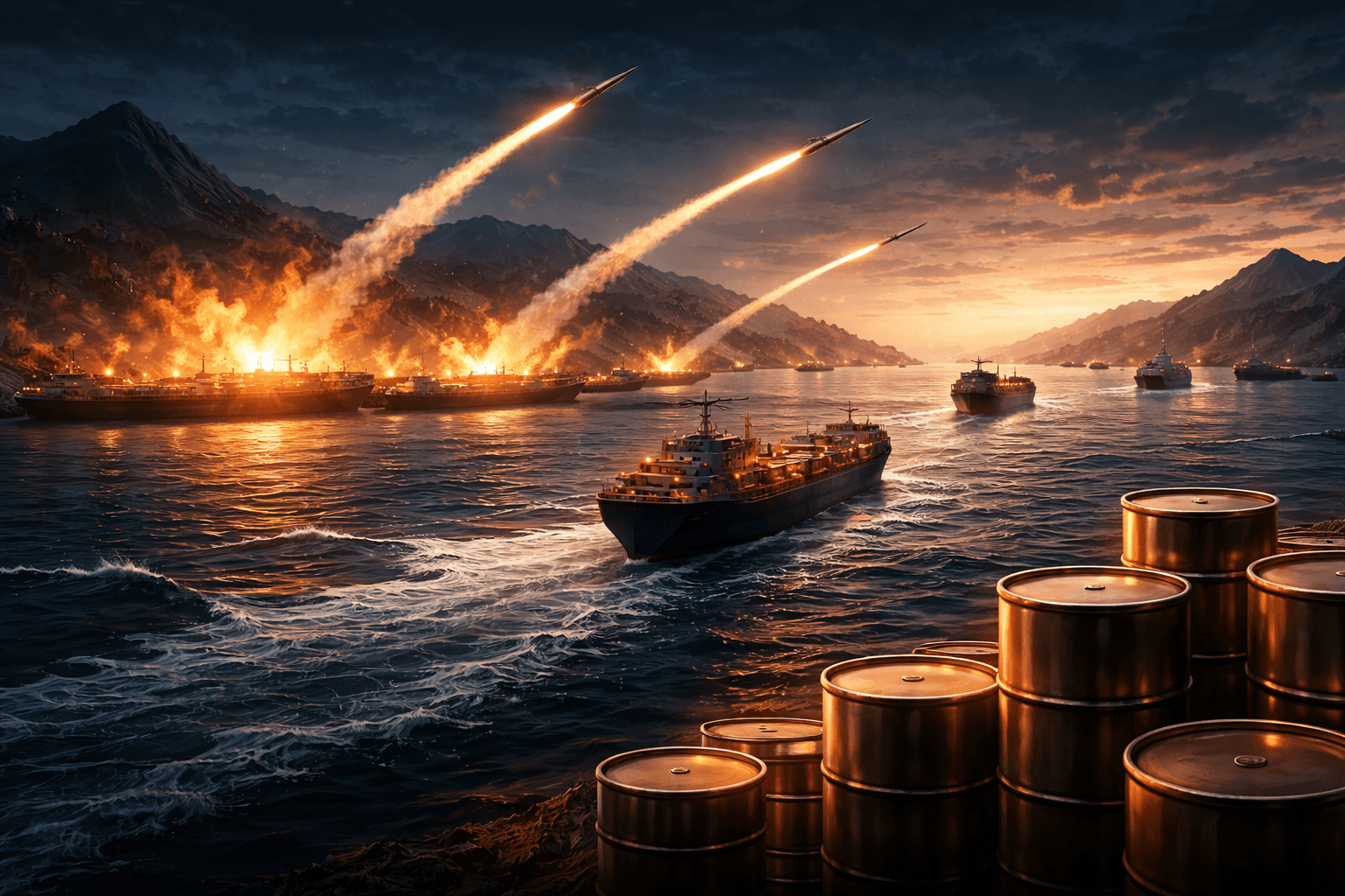 Iran Fires Missiles Toward Strait of Hormuz, Key Global Oil Passage