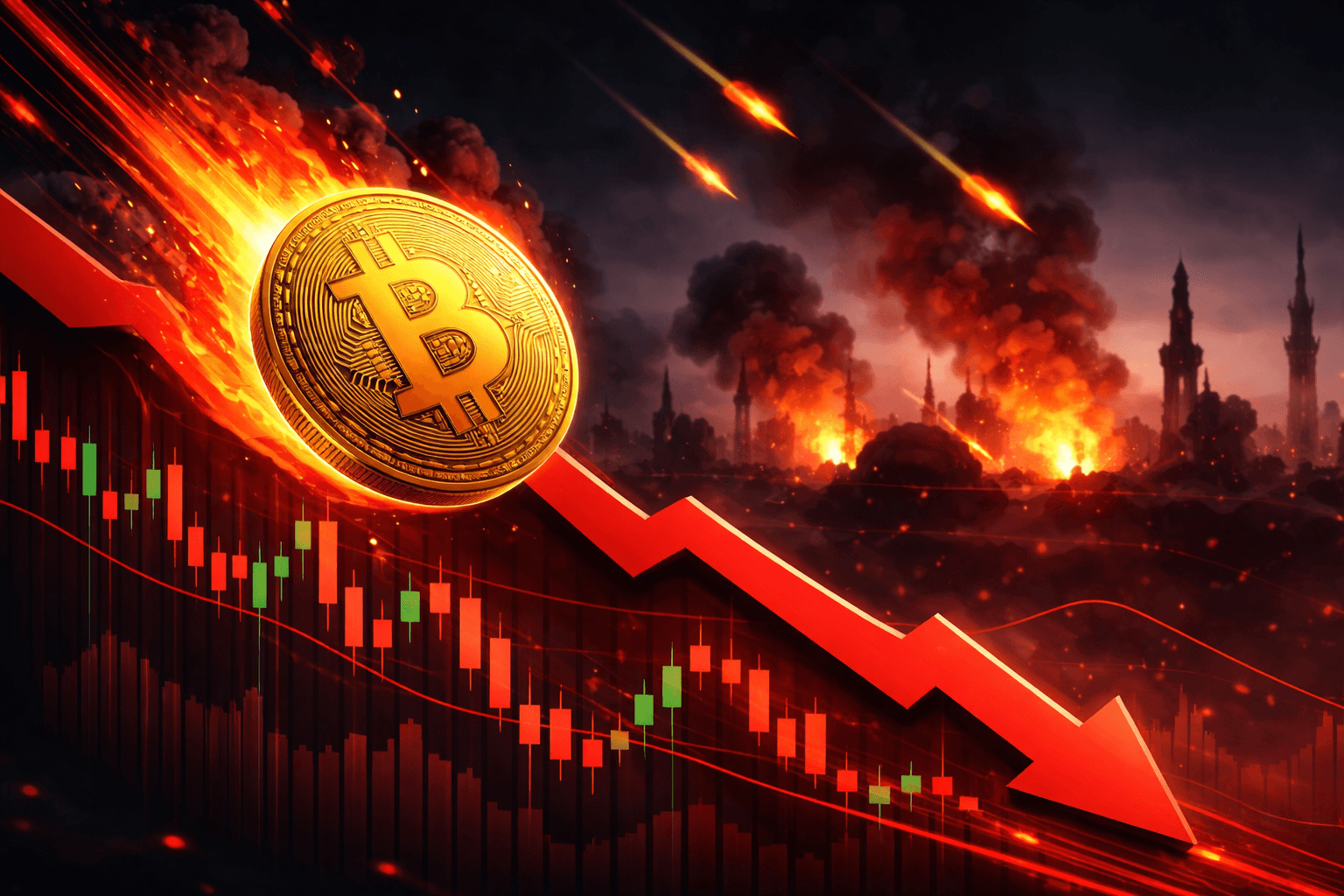 Bitcoin Drops 1.7% to $67,600 as Middle East Tensions Weigh on Markets