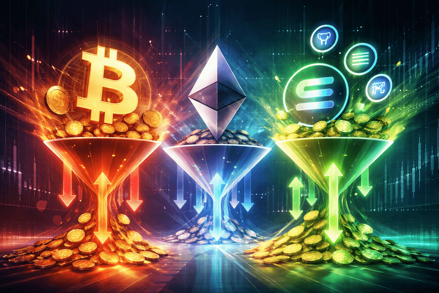 Crypto ETF Flows Show Bitcoin and Ethereum Outflows, Altcoins (non-Bitcoin cryptocurrencies) See Modest Inflows