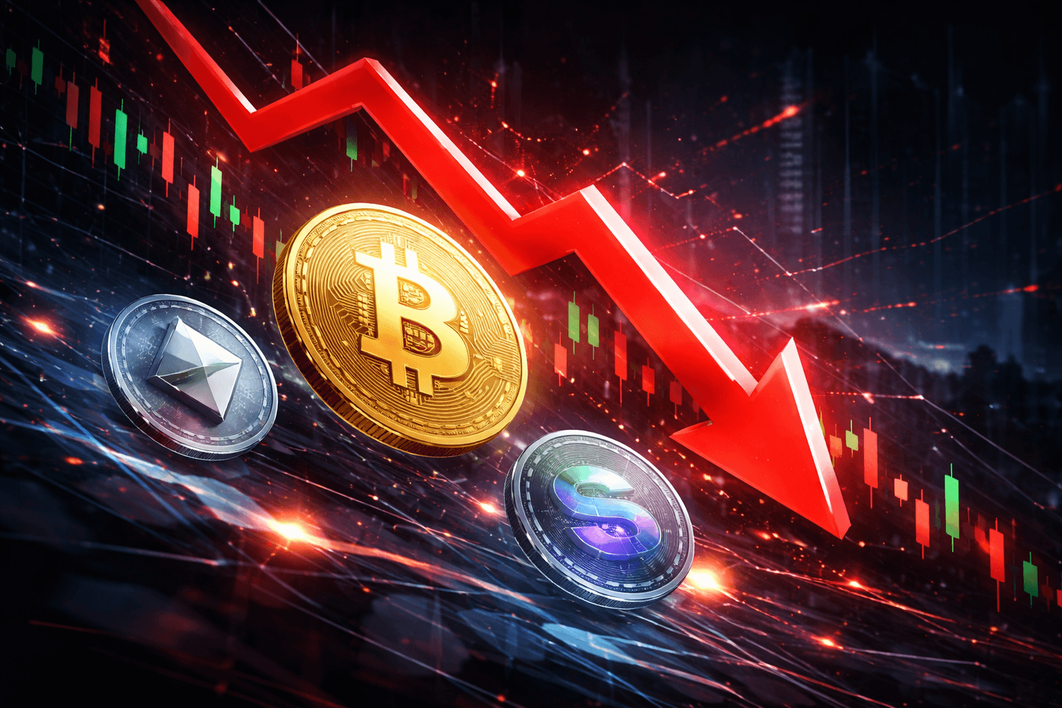 Bitcoin, Ethereum, and Solana Drop as Weekend Crypto Selloff Deepens