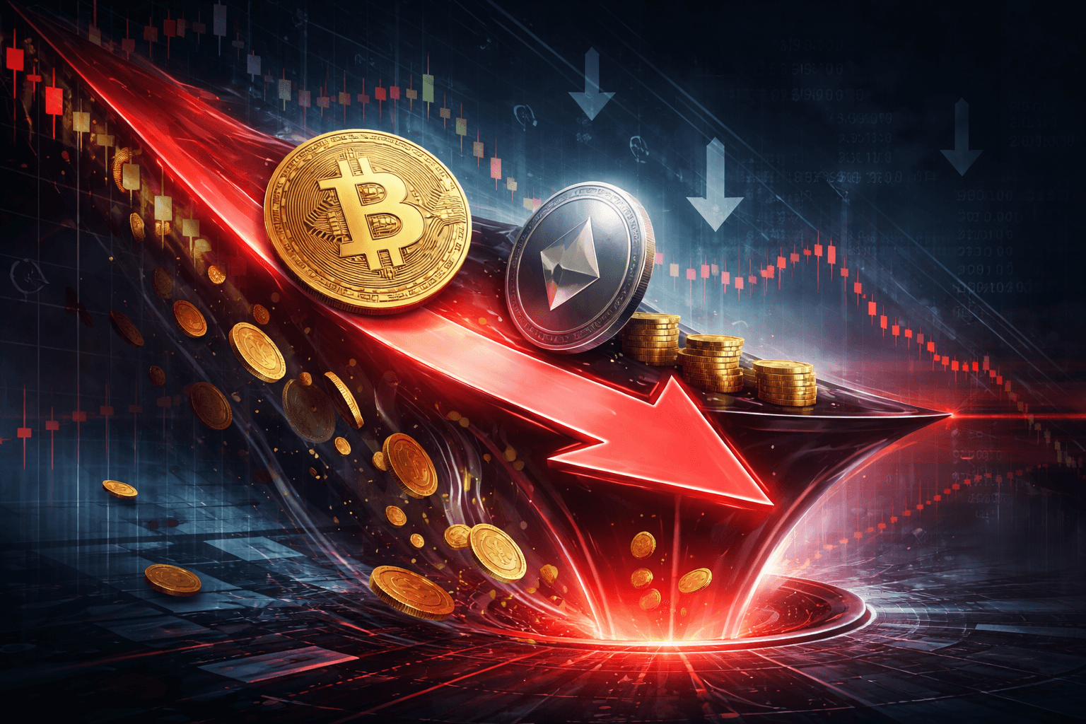 Crypto Markets Slide as Risk Aversion (shift to safer assets) Rises — U.S. Spot Bitcoin, Ether ETFs See Outflows