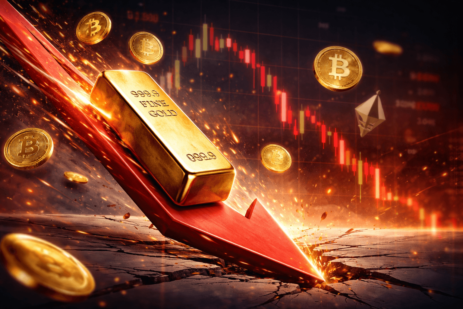 Spot Gold Drops $300 in a Single Day, Falls Below $5,100/Oz