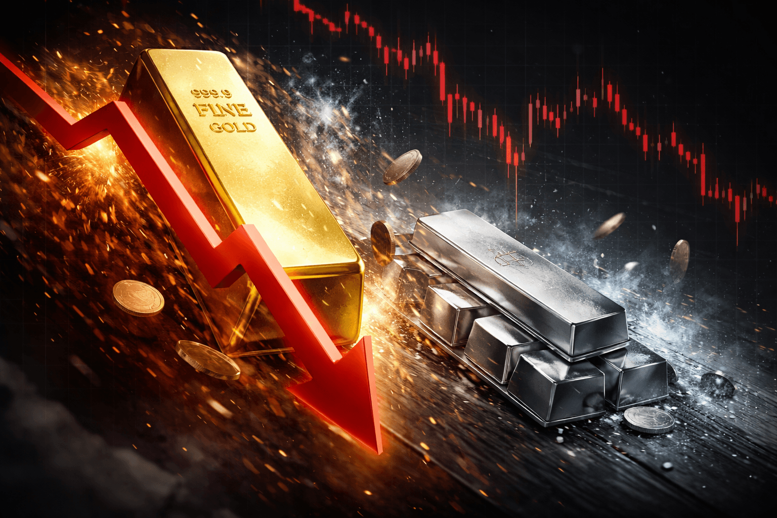 Gold Drops Below $5,100 as Silver Plummets Over 20% in One Day