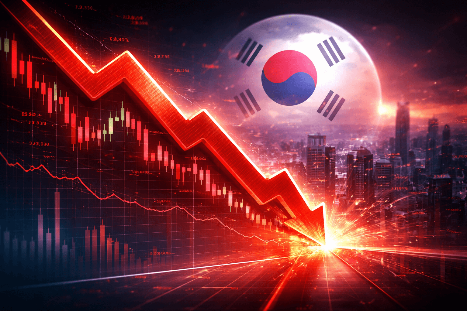 South Korea’s KOSPI Index Drops 10% Intraday to 5209.64 Points