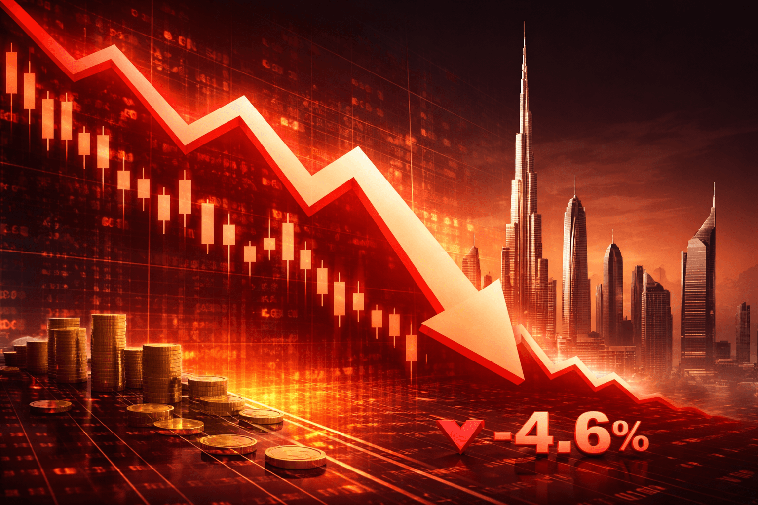 Dubai Stock Market Drops 4.6% at Opening Session
