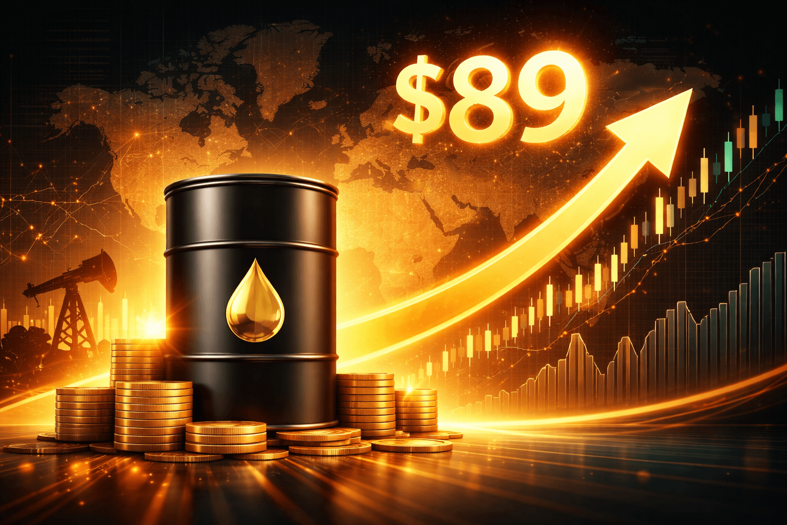 Brent Crude Futures Reach $89 per Barrel, First Since July 2024