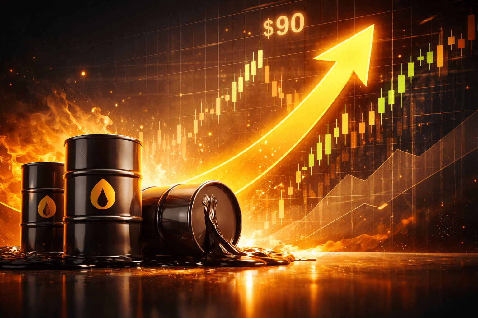 U.S. Oil Prices Soar Above $90 Per Barrel, Marking 14% Daily Gain