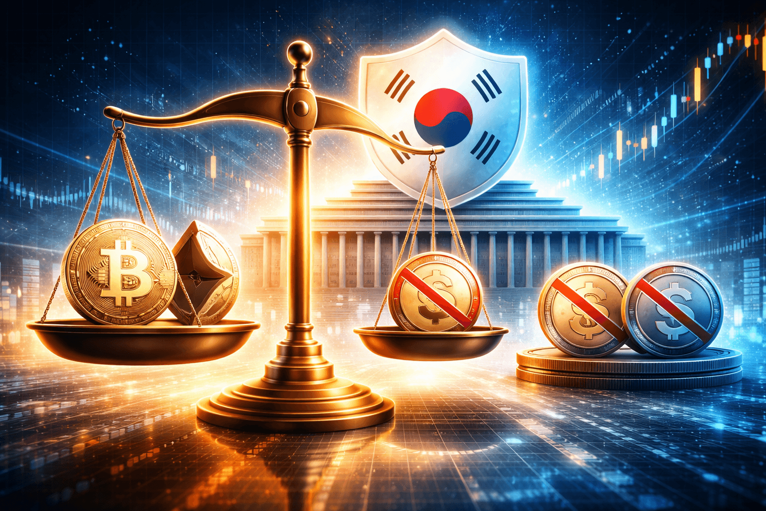 韓国金融委員会、米ドル建てステーブルコインを除外した暗号資産取引規則を策定へ