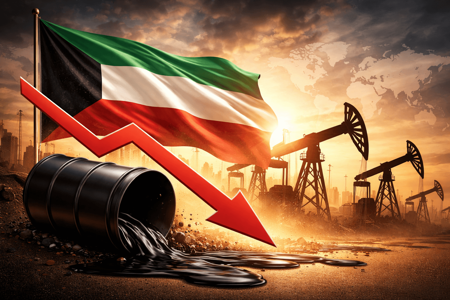 Kuwait Confirms Official Oil Production Cut Amid Geopolitical Tensions