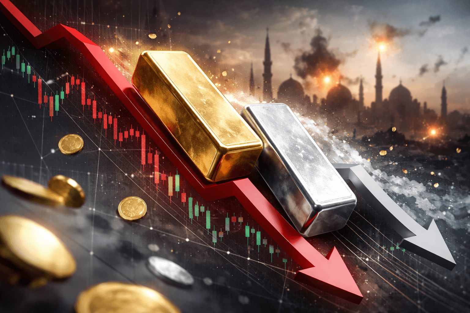 Silver and Gold Prices Drop 3% Despite Middle East Tensions