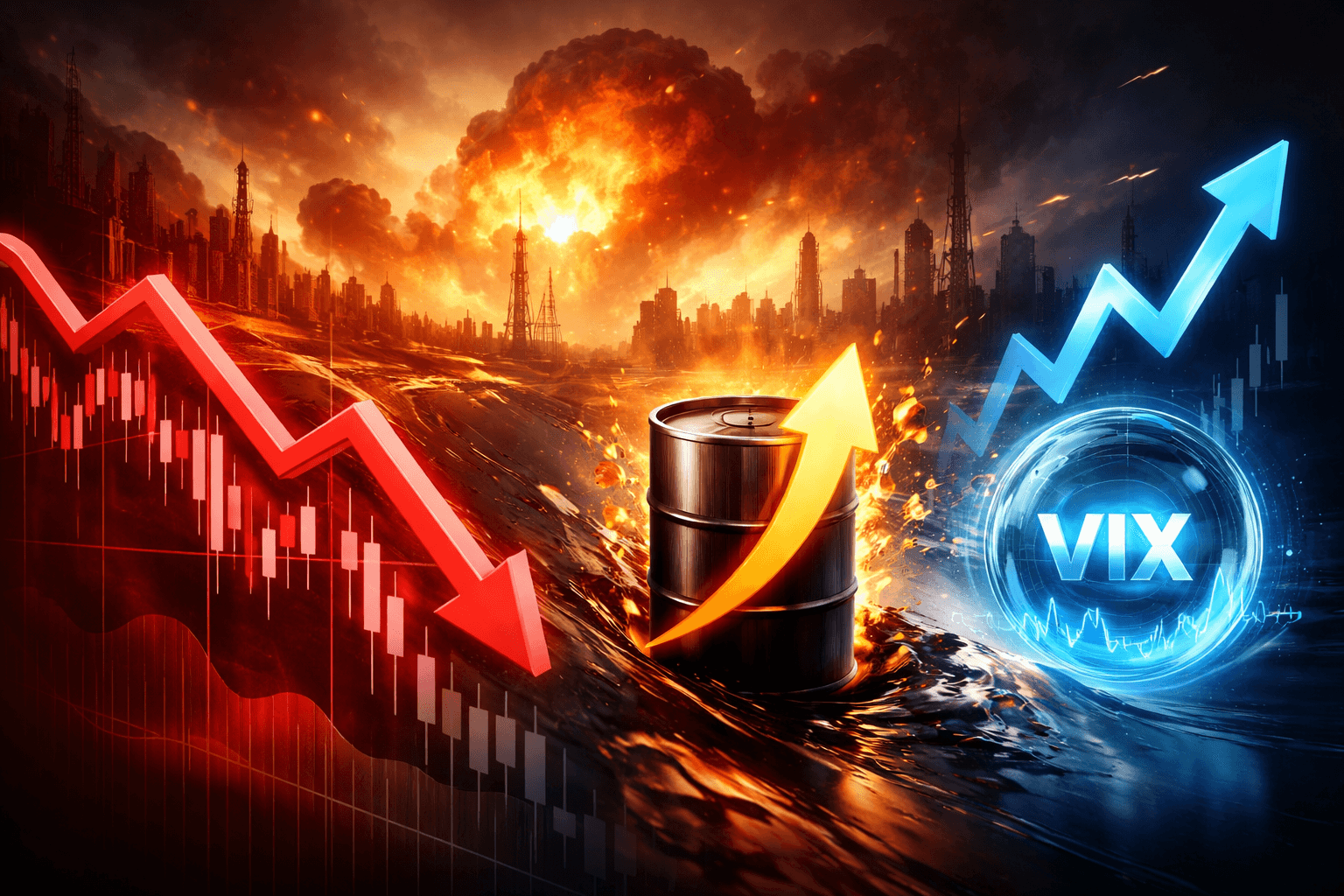 S&P 500 Edges Lower as VIX Rises and Oil Prices Climb on Iran Conflict