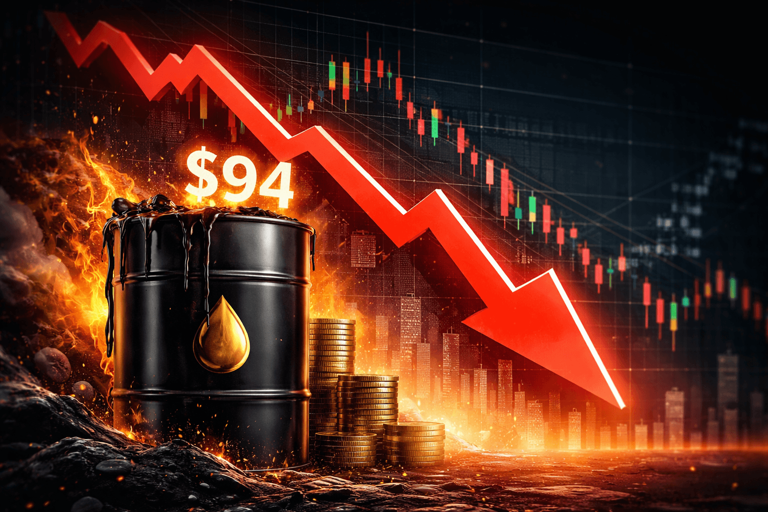 Dow Jones futures drop 500 points as U.S. oil tops $94 a barrel