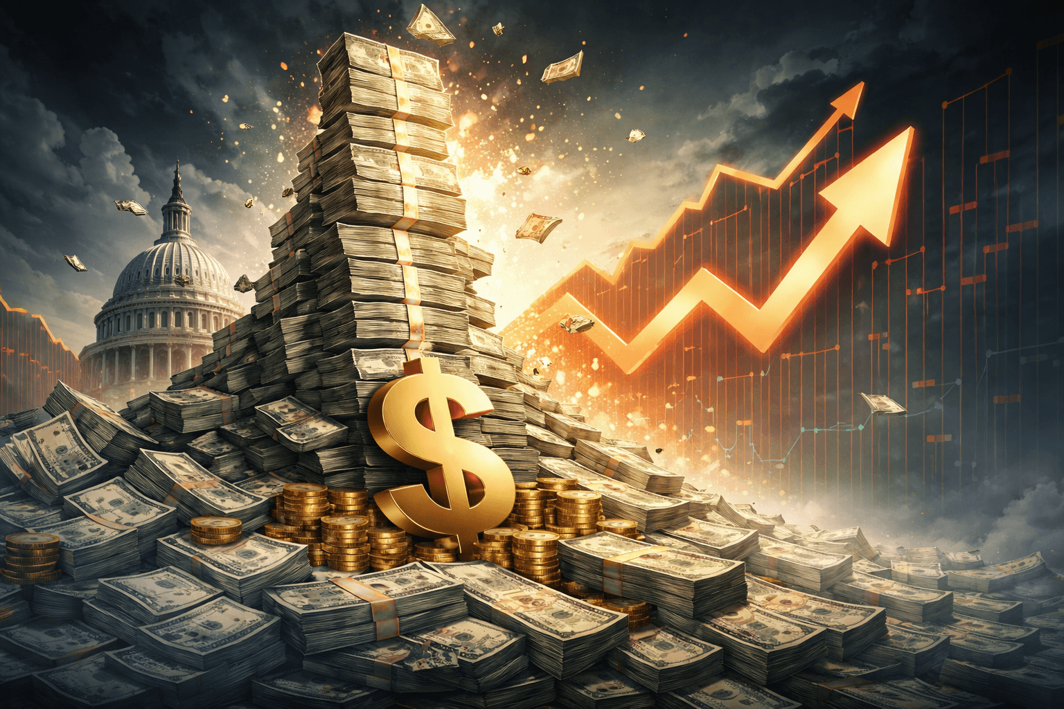 米国の国家債務が過去最高の39兆ドルに到達