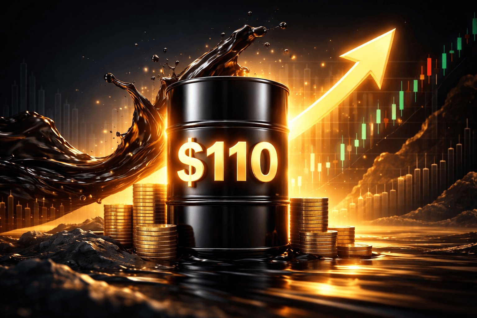 ブレント原油スポット価格が1バレル$110に達し、日中2.03%上昇