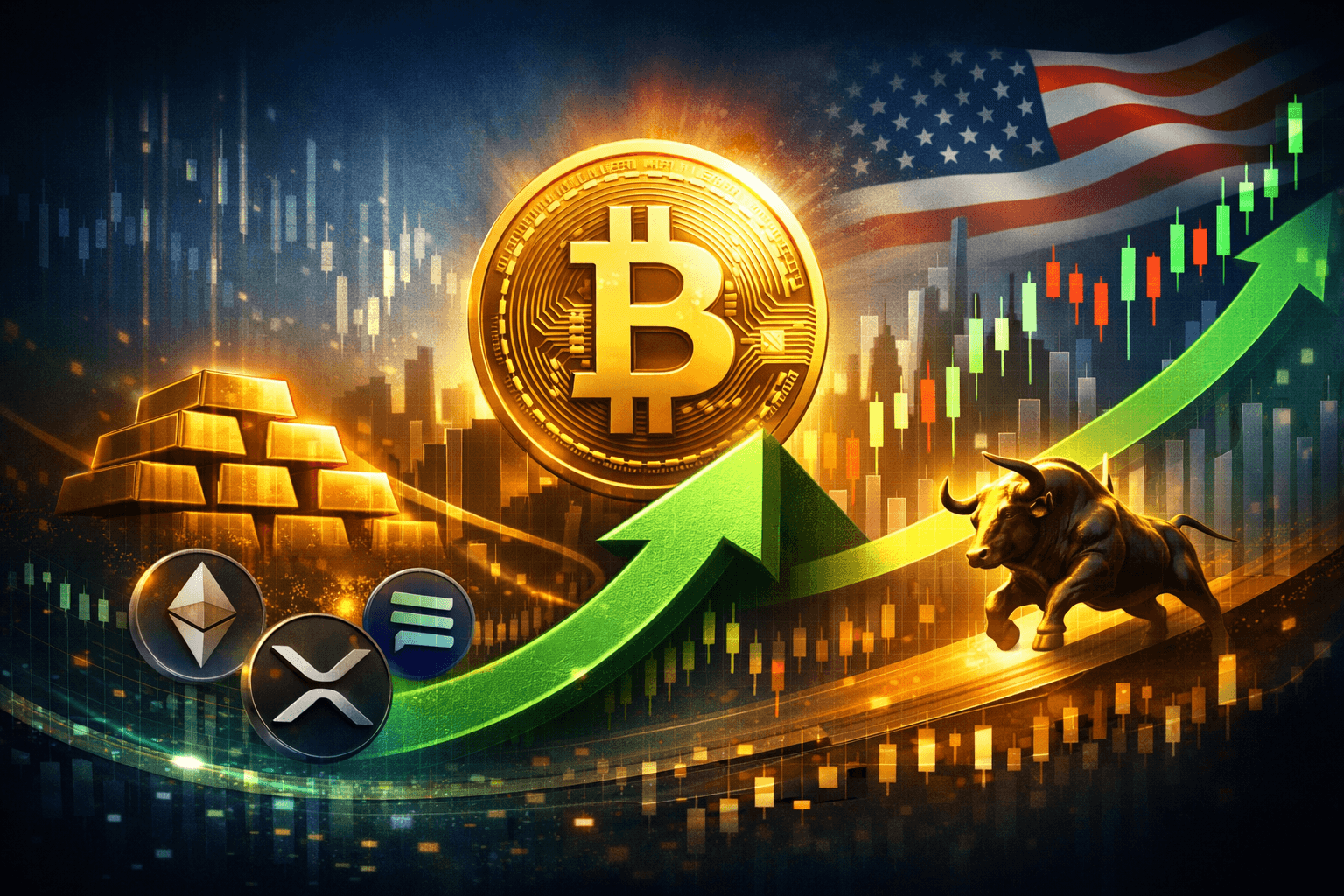 ビットコインが7万1,000ドルを回復、金と米株先物も上昇