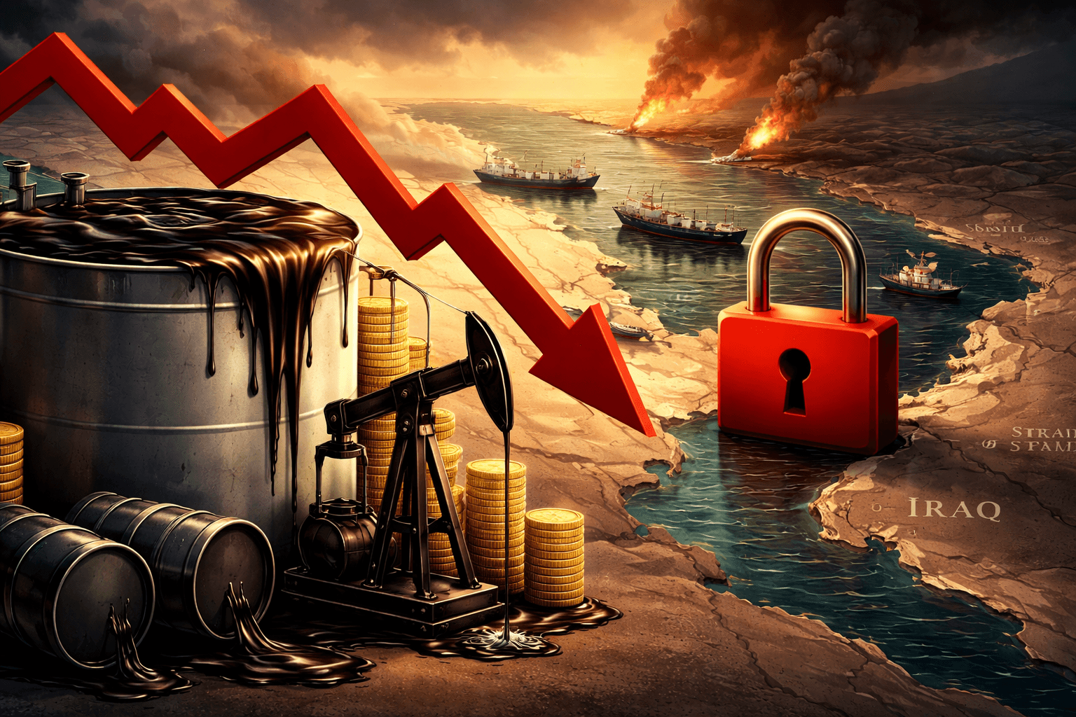 Iraq Cuts Oil Output by 80% as Storage Fills and Strait of Hormuz Exports Stay Blocked