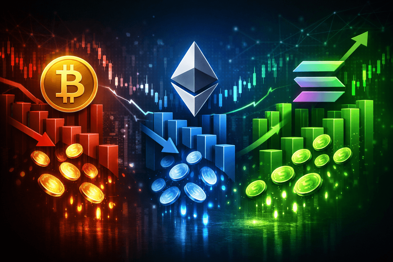 U.S. Crypto ETFs Post Bitcoin and Ethereum Outflows as Solana Funds Gain